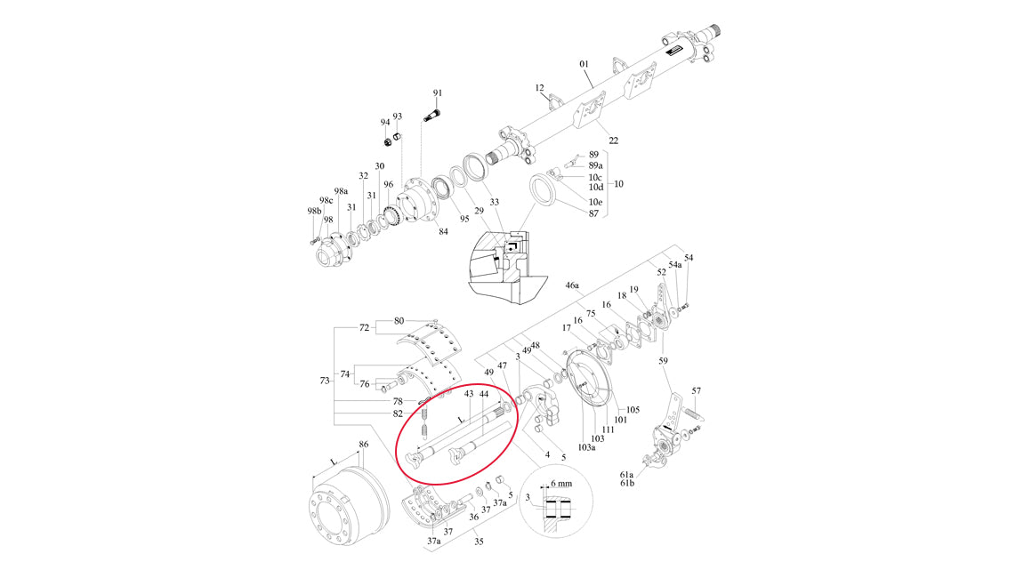 'S' Brake Camshaft N/S
