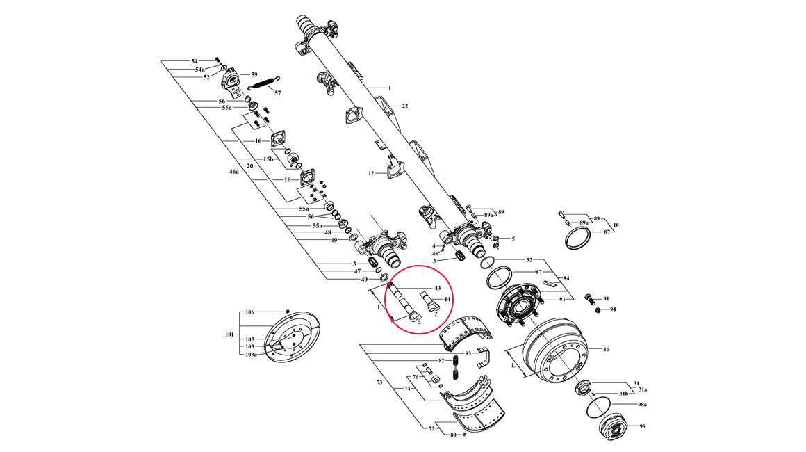 'Z' Brake Camshaft O/S