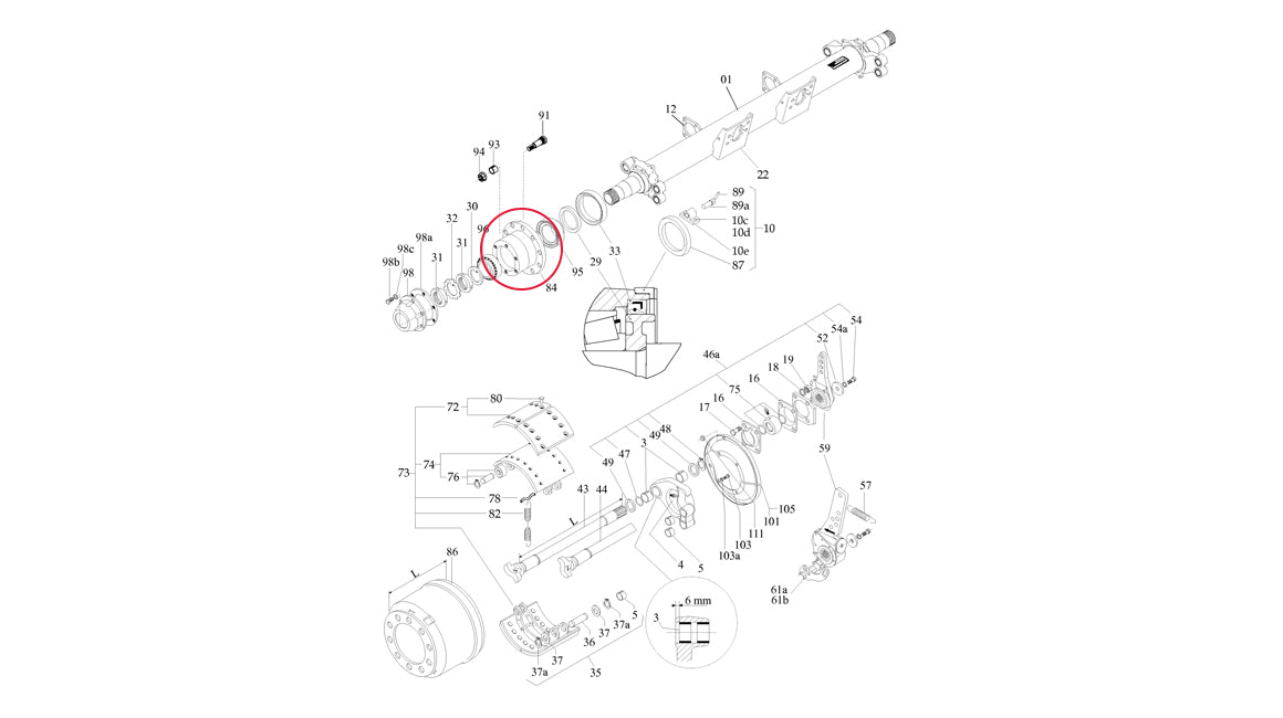 Bare Hub for SAE Axle