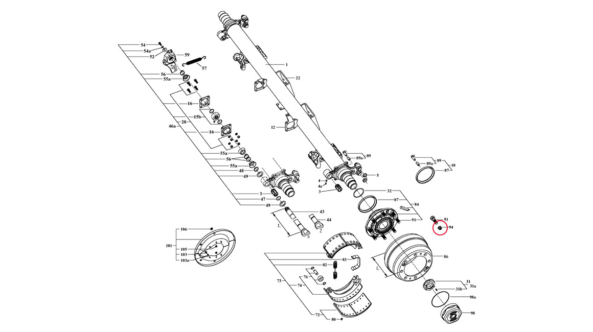 M22 x 84 Wheel Stud