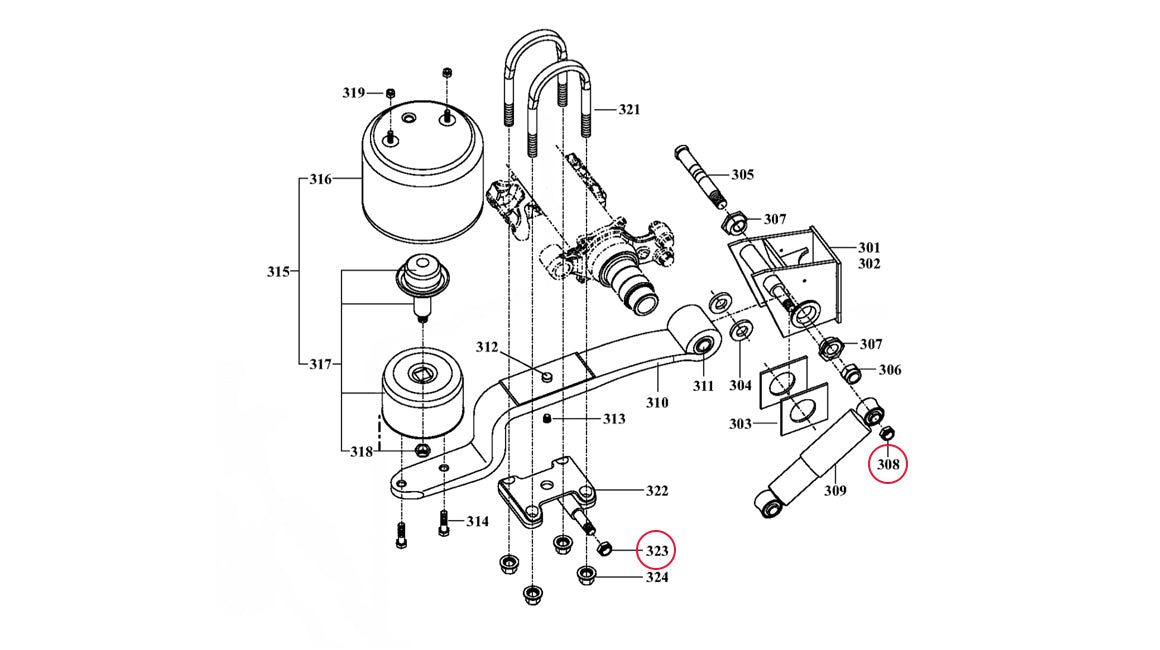 Top & Bottom Shock Absorber Nut