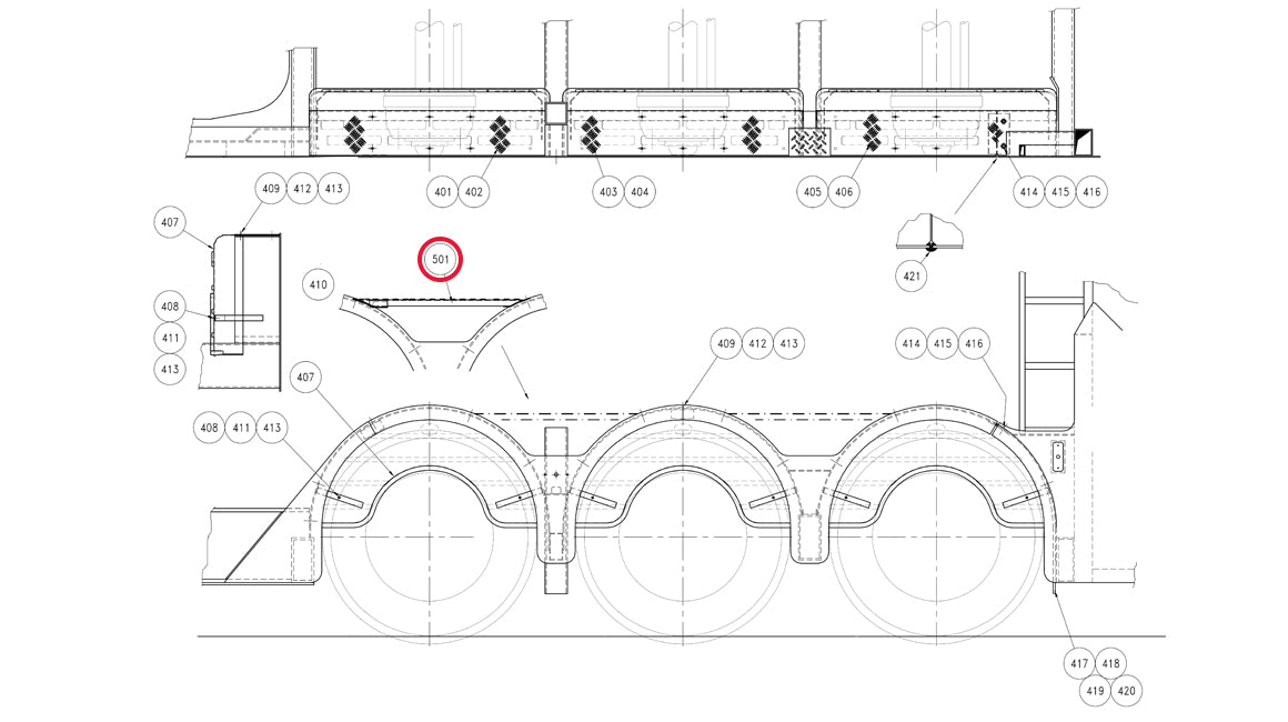 Aluminium Arch Step - Oval Holes